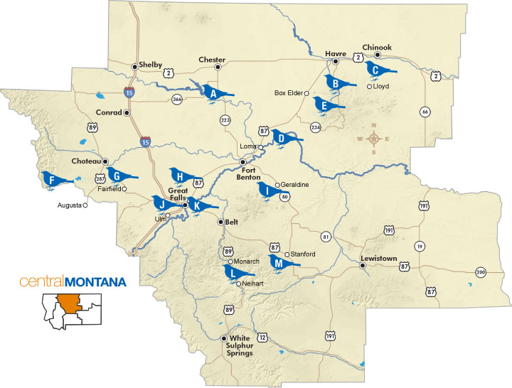 Birding Trail Map Central Montana