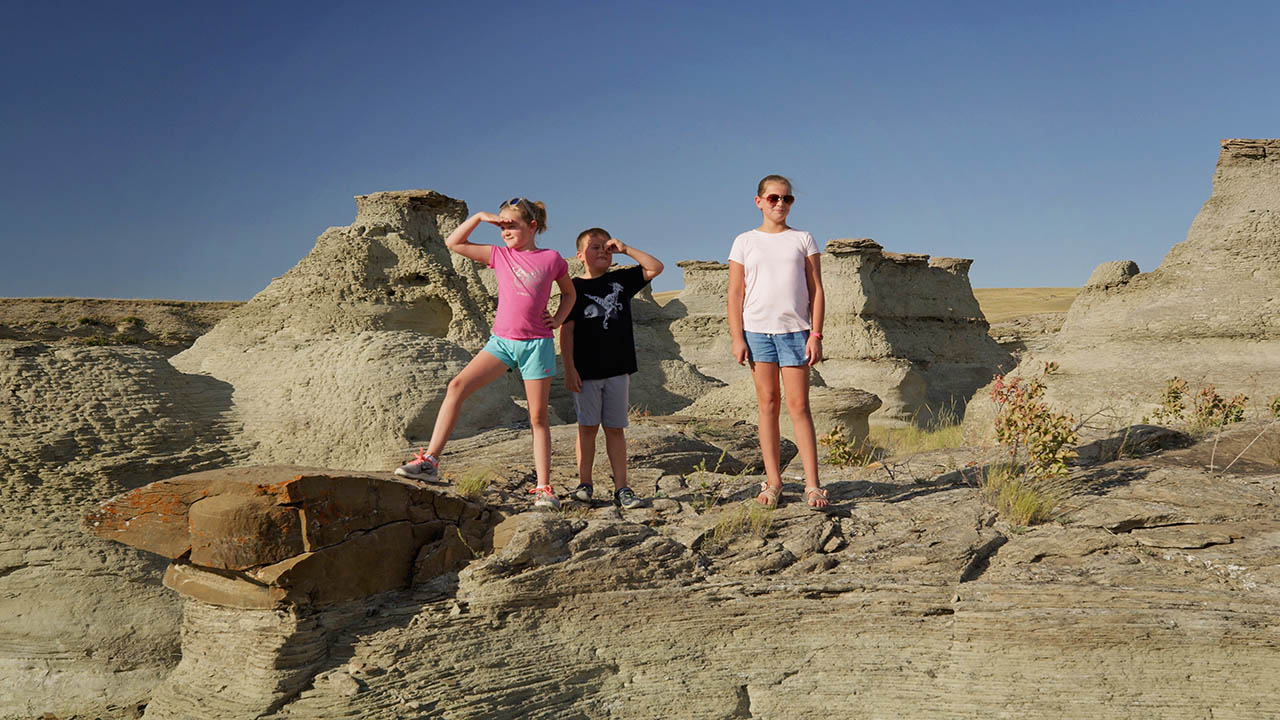 Exploring the rocks of Rock City outside of Valier