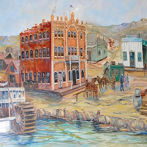 Painting at Fort Benton museum