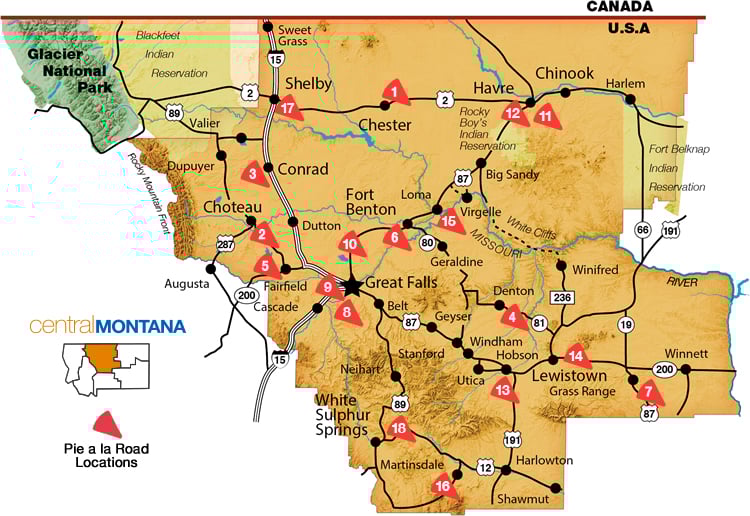 Pie a la Road: Central Montana’s Pie Trail Map