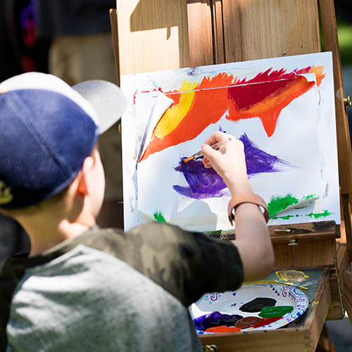 Kids art workshop at C.M. Russell Museum