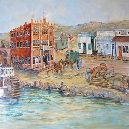 Painting at Fort Benton museum