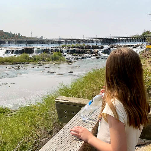 Viewing Black Eagle Falls from Black Eagle Memorial Park