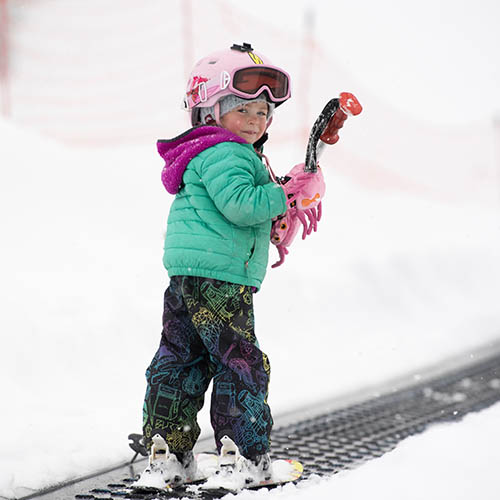 Child skiing at Showdown Ski Area
