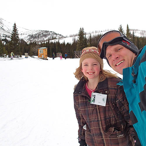 Father and daughter at Teton Pass Ski Area